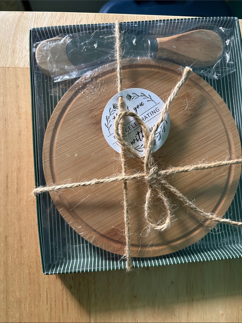 Bamboo Cheese Board Gift Set with Spreader